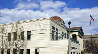 奥什科什,公共图书馆,天空,美国,水平画幅,圆顶建筑,建筑,无人,蓝色,建筑结构