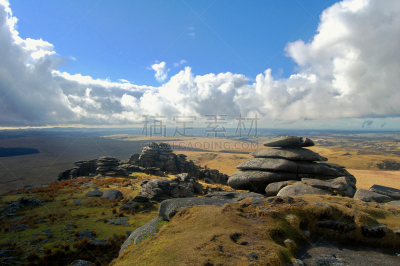 突岩,bodmin moor,石器时代,康沃尔,天空,旷野,摩尔人风格,水平画幅,英格兰,户外