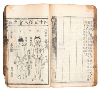 过去,书,替代医药,易经,中医,汉字,针灸,东方风格的木版艺术,中文,以前的