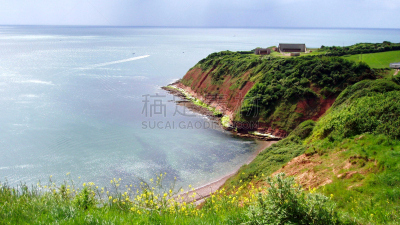 沙子,海湾,水,天空,美,水平画幅,无人,英格兰,夏天,海岸地形