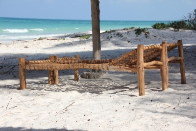 吉汶瓦海滩,桑吉巴尔,印度洋,非洲,sun lounger,坦桑尼亚,茅屋屋顶,东非部落,椰子树,沙子