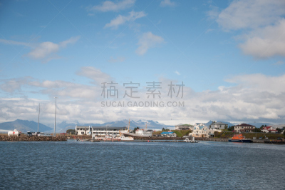 海港,冰岛国,水,天空,冰岛赫本,水平画幅,云,无人,城镇,海洋