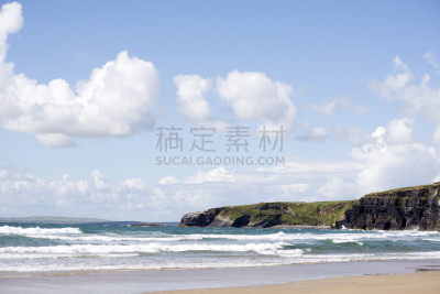 海滩,巴利巴宁,戈尔韦,水,天空,水平画幅,沙子,无人,夏天,户外