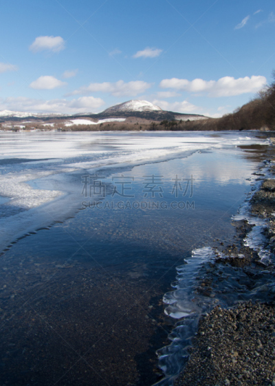 海滩,冬天,北海道,自然美,垂直画幅,水,雪,无人,湿,户外