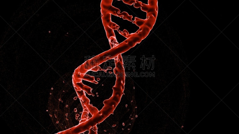 脱氧核糖核酸,红色,粒子,小的,背景,黑色背景,选择对焦,三维图形,运动模糊