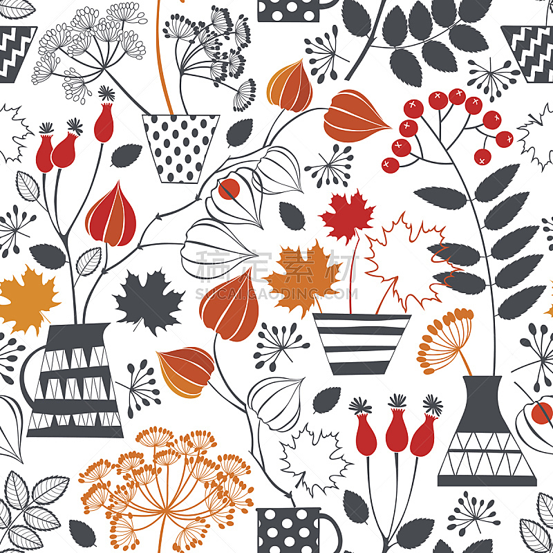 植物,秋天,矢量,式样,华丽的,请柬,贺卡,美术工艺,纺织品,杯