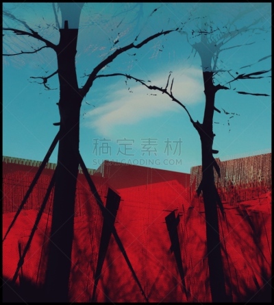 红色,数码图形,围墙,风景,前面,图像技术,部分,土耳其,图像处理,云
