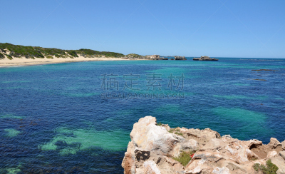 cape peron,绿色,印度洋,青绿色,西澳大利亚,水,天空,水平画幅,沙子,岩层