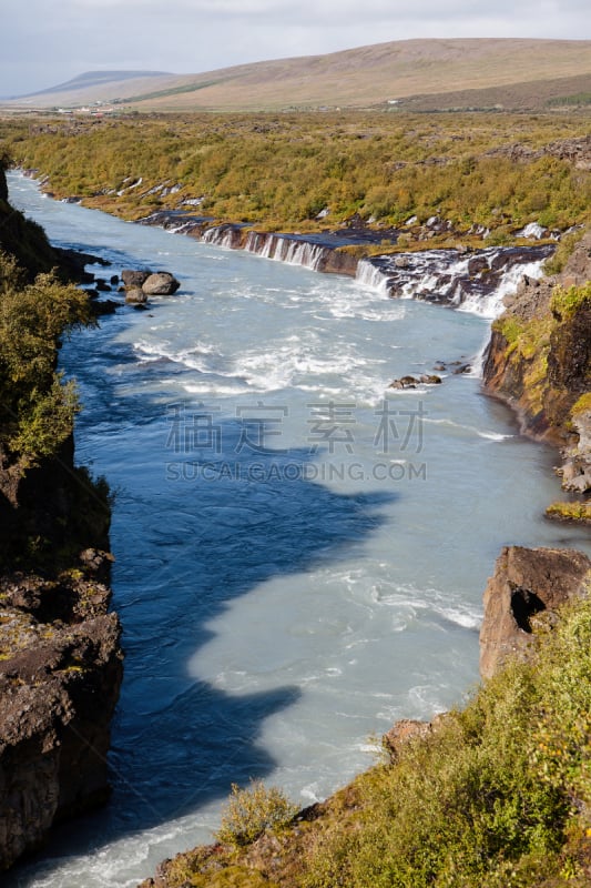 博尔加内峡湾,hraunfossar,瀑布,冰岛国,西,冰岛中西部,自然界的状态,河流,夏天,户外