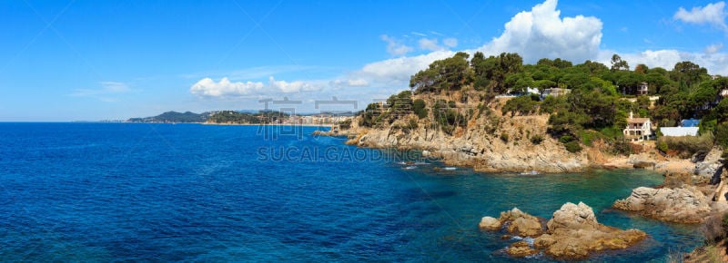 夏天,岩石,海洋,西班牙,海岸线,风景,滨海略雷特,萨卡雷达,水,天空