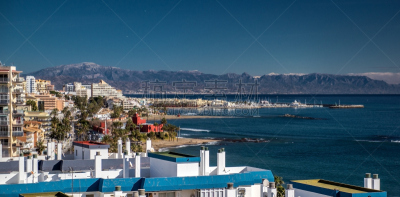 都市风景,自然美,海岸线,欧洲地中海地区,天空,度假胜地,水平画幅,无人,海港,海岸地形