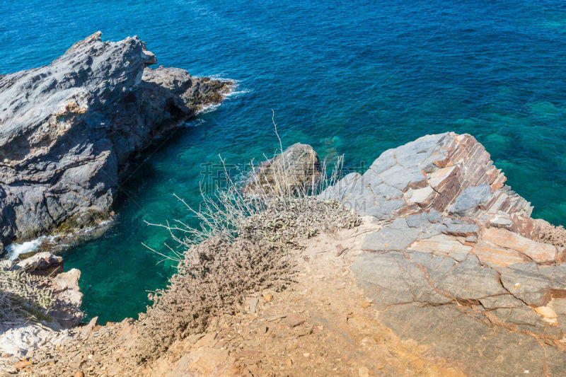 海景,布希曼族,地中海,曼加,自然,水平画幅,岩石,无人,蓝色,夏天