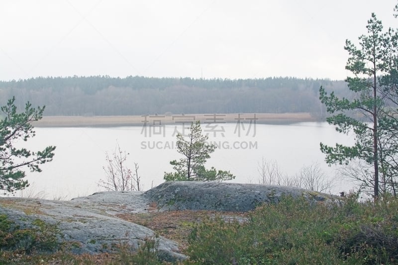 地形,湖,风景,自然,水,灰色,悬崖,水平画幅,绿色,马拉伦湖