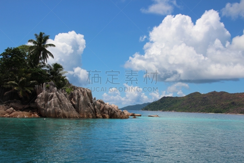 普拉斯林,塞舌尔,印度洋,非洲,圣皮埃尔岛,关闭的,浮潜,热带气候,云,著名景点