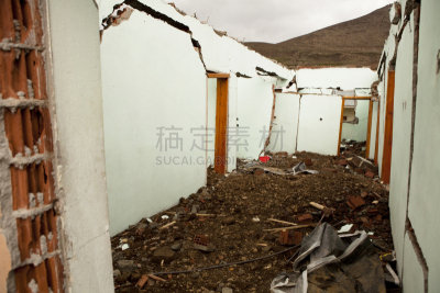 地震,埃拉泽,水平画幅,无人,环境损害,泥土,拆毁的,户外,被抛弃的,建筑业