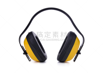 耳罩,声学吉他,耳机,白色,黄色,白色背景,背景分离,一个物体,塑胶,图像