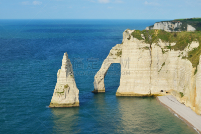 诺曼底埃特塔尔海滩,法国,诺曼底,风景,white cliffs,水,天空,上诺曼底,美,水平画幅