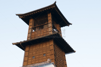 川越,钟楼,水平画幅,建筑,木制,无人,日本,建筑外部,户外,建筑结构