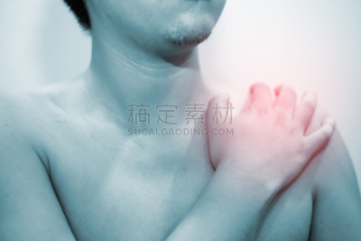 痛苦,男人,点连成线,肩,红色,部分,运动,脖子,背痛,背景