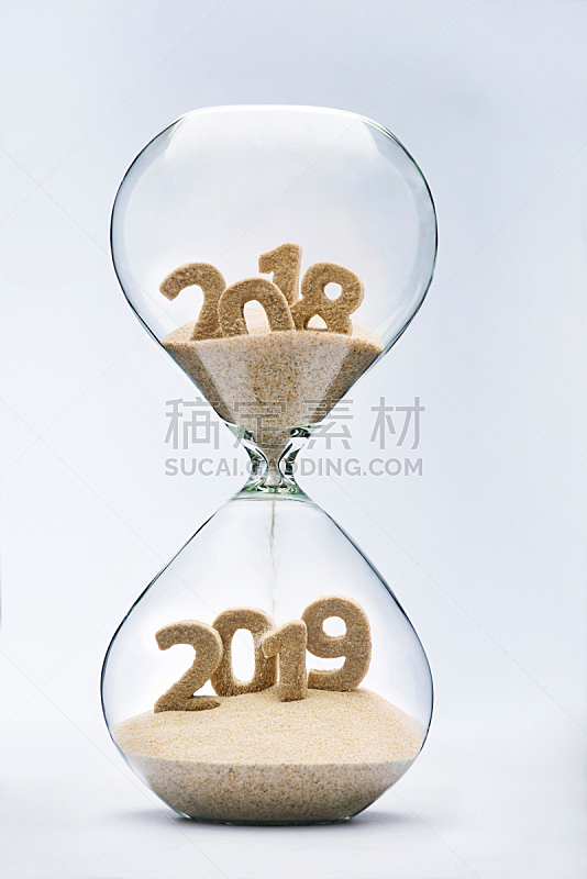 2019,新年前夕,垂直画幅,贺卡,新的,形状,沙子,历日,时间,十二月
