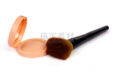 化妆刷,扑面粉,个人随身用品,晒黑,褐色,彩妆,水平画幅,化妆用品,白色,彩色图片