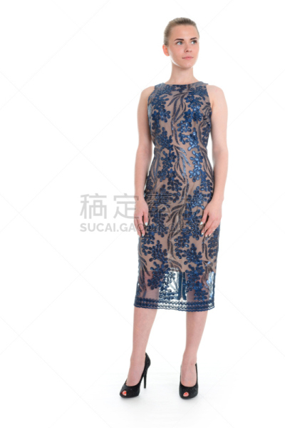连衣裙,可爱的,女人,垂直画幅,留白,新的,彩妆,女子晚礼服,生日