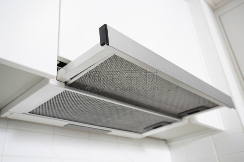 风帽,厨房,新的,平视角,家具,金属,光,手提炉,居住区,商业厨房