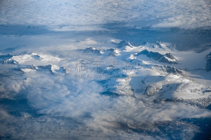 格陵兰,航拍视角,气候,寒冷,环境,云,雪,自然美,背景,户外