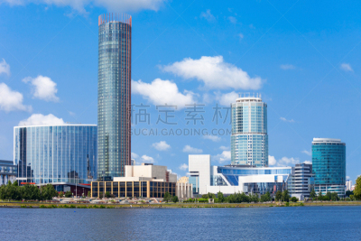 叶卡捷林堡,城市天际线,城市,中心,乌拉尔山脉,中间部分,水平画幅,地形,无人,运河