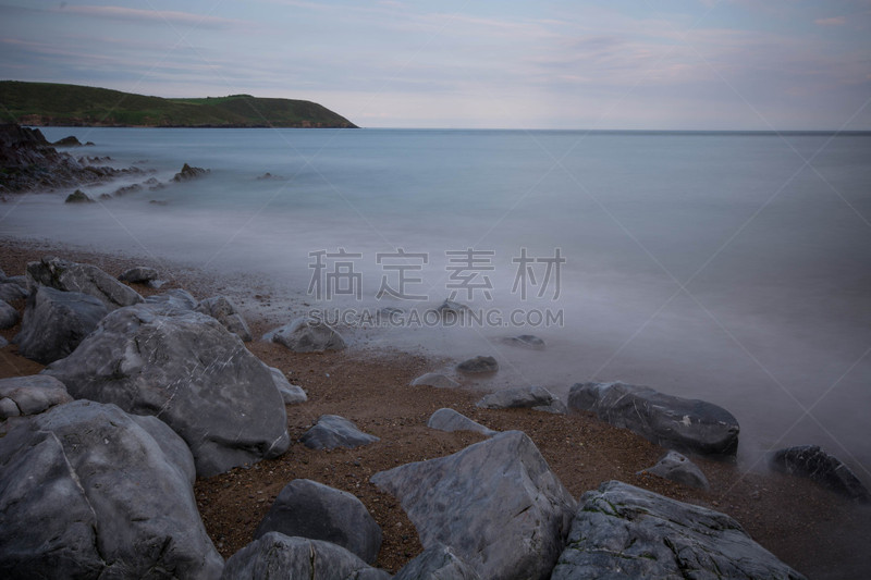 布莱克瓦特国家野生动物保护区,天空,长时间曝光,海滩,水平画幅,沙子,岩石,无人,云,黄昏