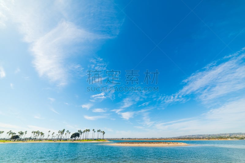 使命湾,白昼,晴朗,海滩,天空,美国,水平画幅,无人,夏天,乡村风格