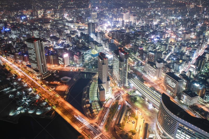 横滨高速铁路,横滨,日本,地标大楼,横滨地标大厦,游乐园,旅游目的地,水平画幅,建筑,夜晚