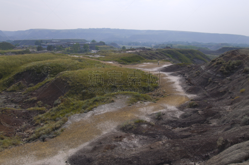 德兰赫姆山谷,恐龙省立公园,公园,水平画幅,阿尔伯塔省,无人,泥土,夏天,户外,恐龙