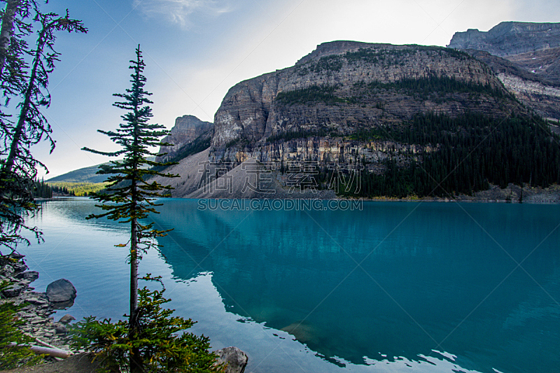 梦莲湖,国内著名景点,环境,雪,加拿大,河流,岩石,夏天,户外,天空