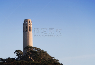 柯伊特塔,旧金山,诺斯沙滩,纪念碑,天空,美国,水平画幅,山,建筑,无人
