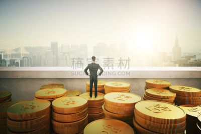 男商人,黄金,水平画幅,垒起,户外,都市风景,想法,商业金融和工业,成年的,金色