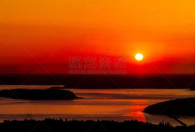巴港,缅因州,水平画幅,无人,户外,日出,摄影