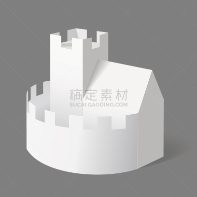 城堡,纸模型,雷母帕特山脉,留白,艺术,折叠的,地名,形状,绘画插图,符号