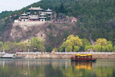 寺庙,东,洞穴,山,河南省,龙门石窟,洛阳,漓江,河堤,宝塔