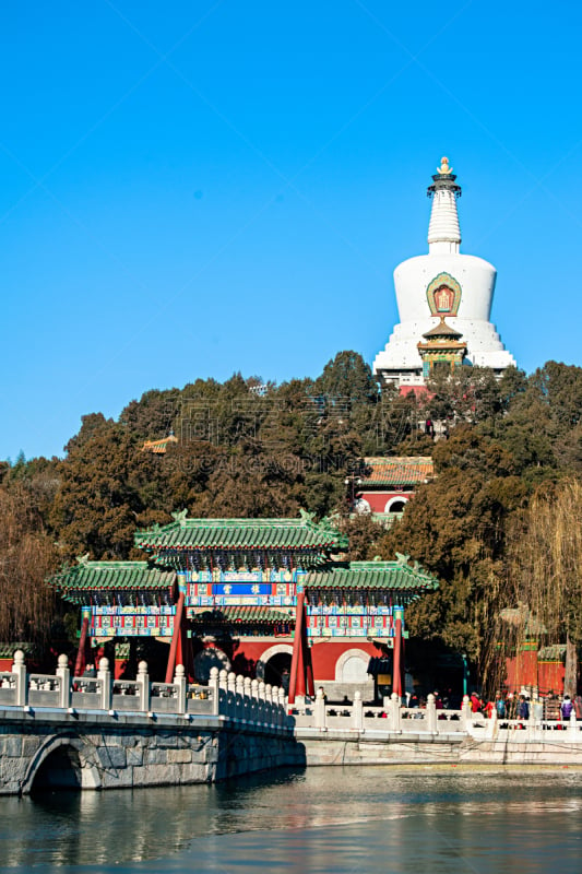 北海公园,冬天,风景,垂直画幅,天空,无人,古老的,户外,湖,都市风景