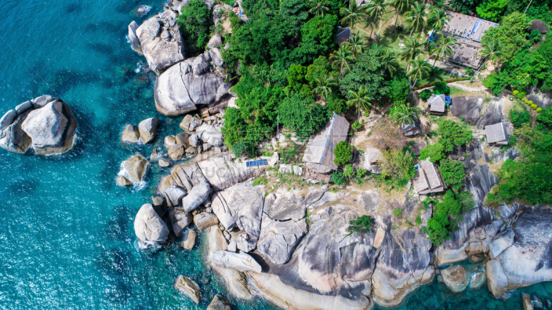 海洋,石头,水,水平画幅,无人,夏天,户外,棕榈树,泰国,海滩