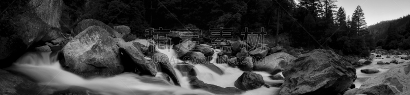 瀑布,自然,水,水平画幅,地形,岩石,无人,巨石,全景,加利福尼亚