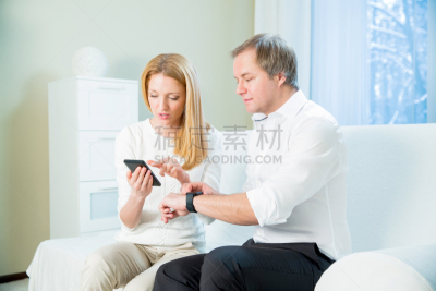 智能手表,男人,女人,腕表,新的,电子邮件,智慧,计算机软件,男商人,钟