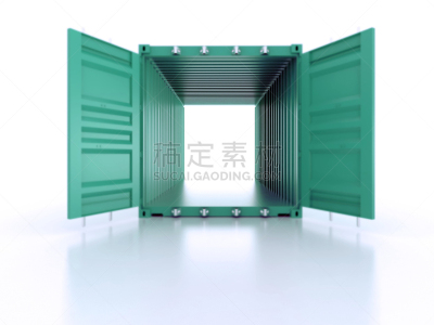 货物集装箱,金属,绿色,开着的,空的,白色,明亮,文件架,容器,空箱子