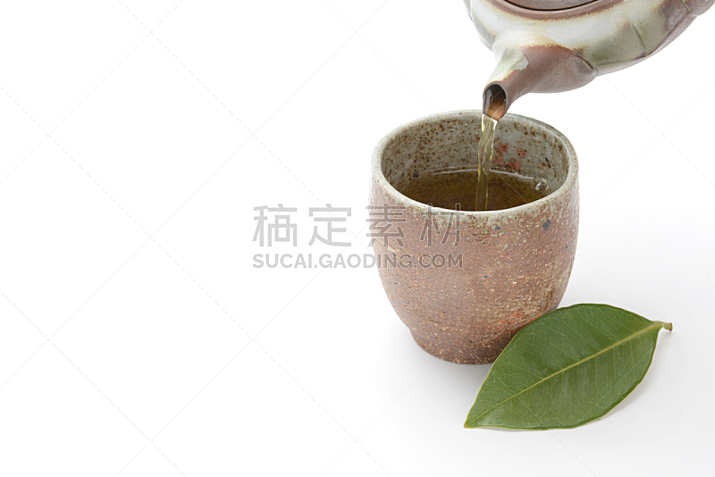 绿茶,留白,水平画幅,无人,日本,白色背景,夏天,饮料,茶,茶壶