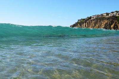 拉古纳海滩,翡翠湾,纯净水,天空,六月,水平画幅,无人,夏天,户外,海浪