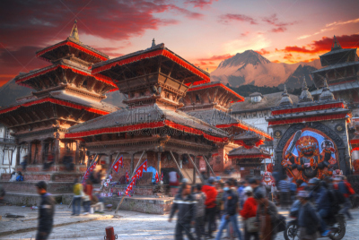 帕坦,杜巴广场,加德满都,天空,水平画幅,建筑,宫殿,古老的,人,印度教