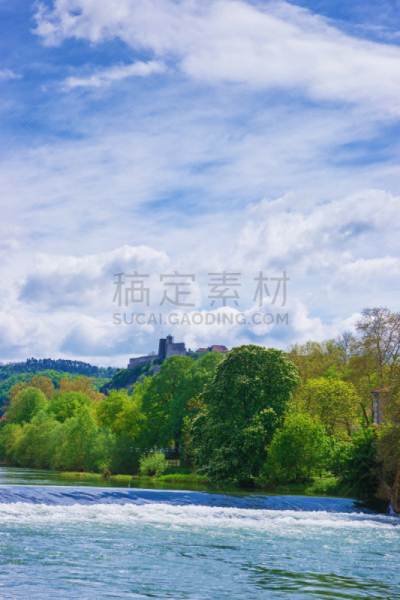 贝桑松,杜河省,弗朗什孔泰,要塞,河流,法国,勃艮第,科多尔省,垂直画幅,水