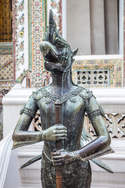鸟类,曼谷,雕像,紧那罗,奇纳瑞,玉佛寺,垂直画幅,东亚,异国情调,僧院