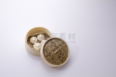 中式小笼包,粉色背景,留白,彩色背景,水平画幅,无人,小吃,中国食品,食品,摄影